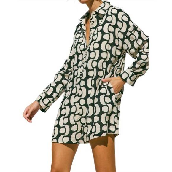 NEW ILLA ILLA jane button down romper in ivory/black - Picture 3 of 3